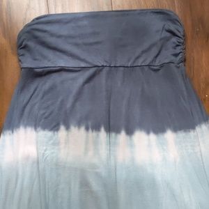 Blue and light pink tie dye maxi skirt